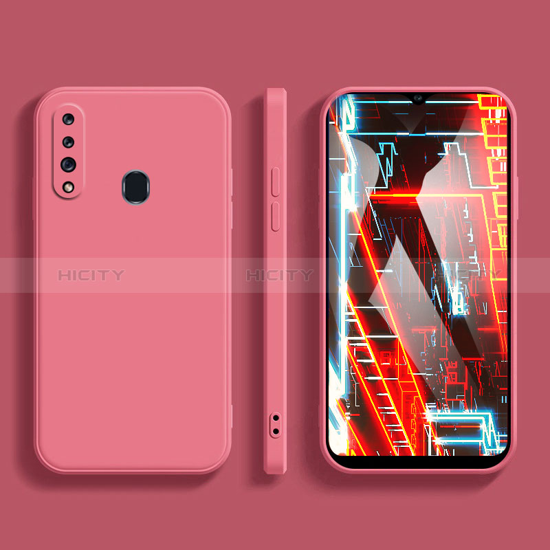 Silikon Hülle Handyhülle Ultra Dünn Flexible Schutzhülle 360 Grad Ganzkörper Tasche für Samsung Galaxy A70E Pink Plus