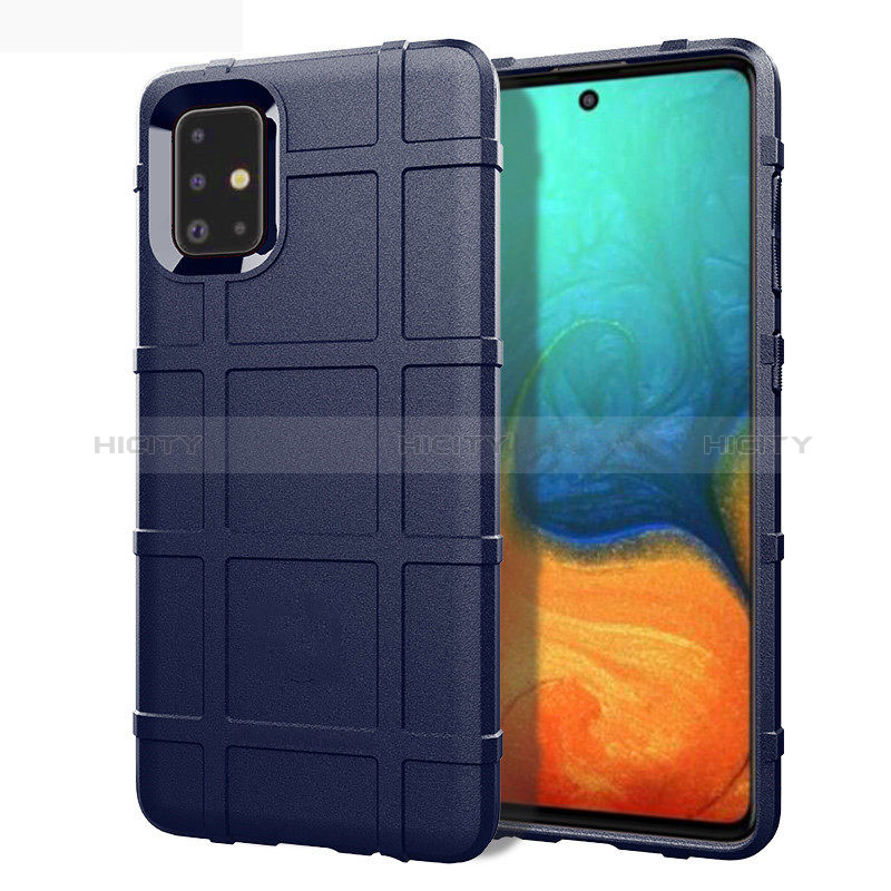 Silikon Hülle Handyhülle Ultra Dünn Flexible Schutzhülle 360 Grad Ganzkörper Tasche für Samsung Galaxy A71 4G A715 Blau