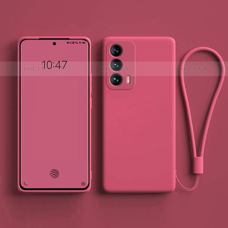 Silikon Hülle Handyhülle Ultra Dünn Flexible Schutzhülle 360 Grad Ganzkörper Tasche für Vivo iQOO Z5 5G Pink Plus