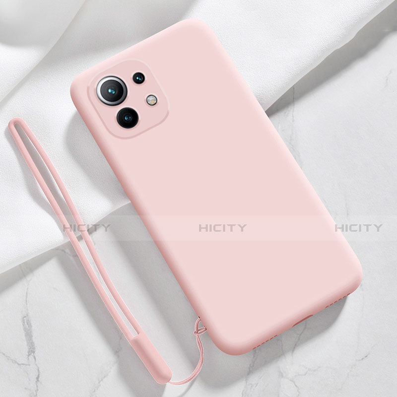 Silikon Hülle Handyhülle Ultra Dünn Flexible Schutzhülle 360 Grad Ganzkörper Tasche für Xiaomi Mi 11 Lite 4G Rosa