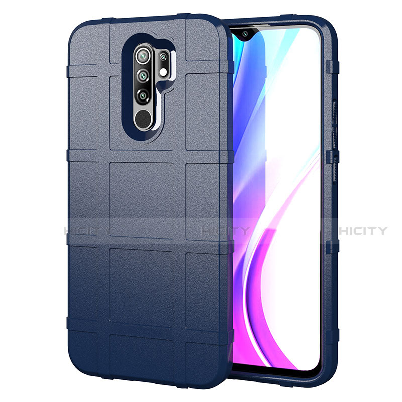 Silikon Hülle Handyhülle Ultra Dünn Flexible Schutzhülle 360 Grad Ganzkörper Tasche für Xiaomi Redmi 9 Prime India Blau