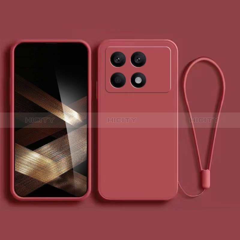 Silikon Hülle Handyhülle Ultra Dünn Flexible Schutzhülle 360 Grad Ganzkörper Tasche für Xiaomi Redmi K70 5G Rot Plus