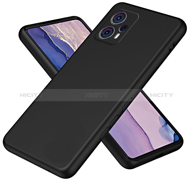 Silikon Hülle Handyhülle Ultra Dünn Flexible Schutzhülle 360 Grad Ganzkörper Tasche H01P für Motorola Moto G13 Schwarz