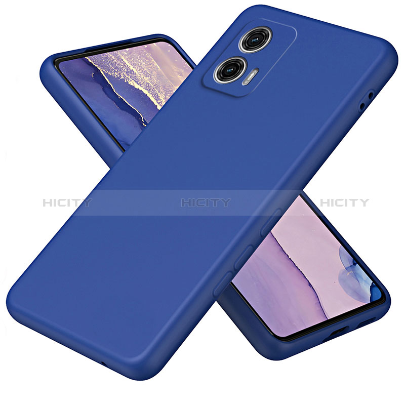 Silikon Hülle Handyhülle Ultra Dünn Flexible Schutzhülle 360 Grad Ganzkörper Tasche H01P für Motorola Moto G73 5G Blau Plus