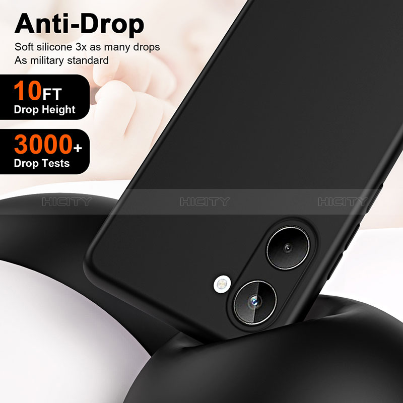 Silikon Hülle Handyhülle Ultra Dünn Flexible Schutzhülle 360 Grad Ganzkörper Tasche H01P für Realme 10 4G groß