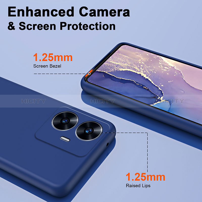 Silikon Hülle Handyhülle Ultra Dünn Flexible Schutzhülle 360 Grad Ganzkörper Tasche H01P für Realme C55 groß