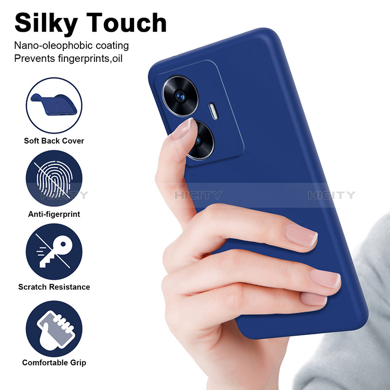 Silikon Hülle Handyhülle Ultra Dünn Flexible Schutzhülle 360 Grad Ganzkörper Tasche H01P für Realme C55 groß