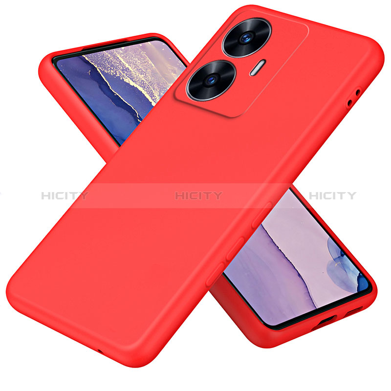 Silikon Hülle Handyhülle Ultra Dünn Flexible Schutzhülle 360 Grad Ganzkörper Tasche H01P für Realme C55 Rot