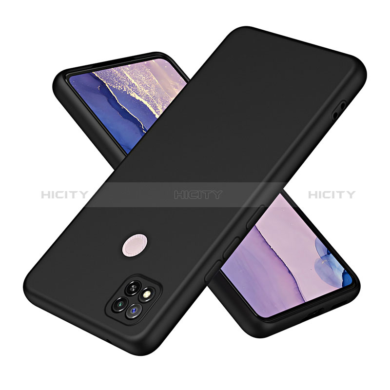 Silikon Hülle Handyhülle Ultra Dünn Flexible Schutzhülle 360 Grad Ganzkörper Tasche H01P für Xiaomi Redmi 9 Activ Schwarz