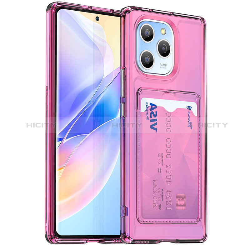 Silikon Hülle Handyhülle Ultra Dünn Flexible Schutzhülle 360 Grad Ganzkörper Tasche HD1 für Huawei Honor 60 SE 5G Pink