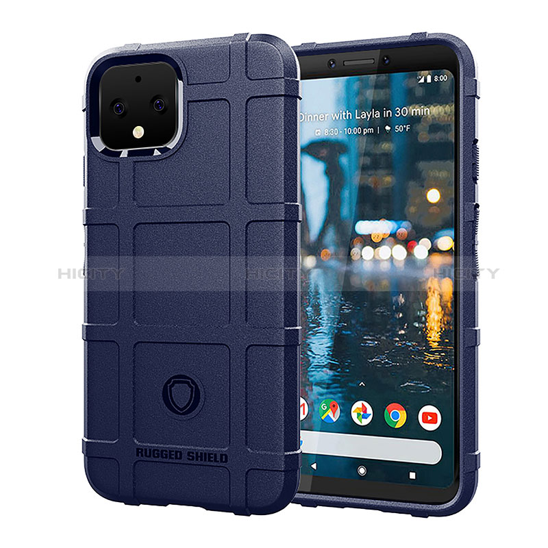 Silikon Hülle Handyhülle Ultra Dünn Flexible Schutzhülle 360 Grad Ganzkörper Tasche J01S für Google Pixel 4 Blau Plus