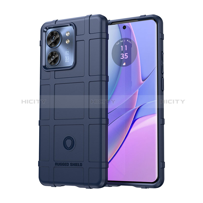 Silikon Hülle Handyhülle Ultra Dünn Flexible Schutzhülle 360 Grad Ganzkörper Tasche J01S für Motorola Moto Edge (2023) 5G Blau Plus