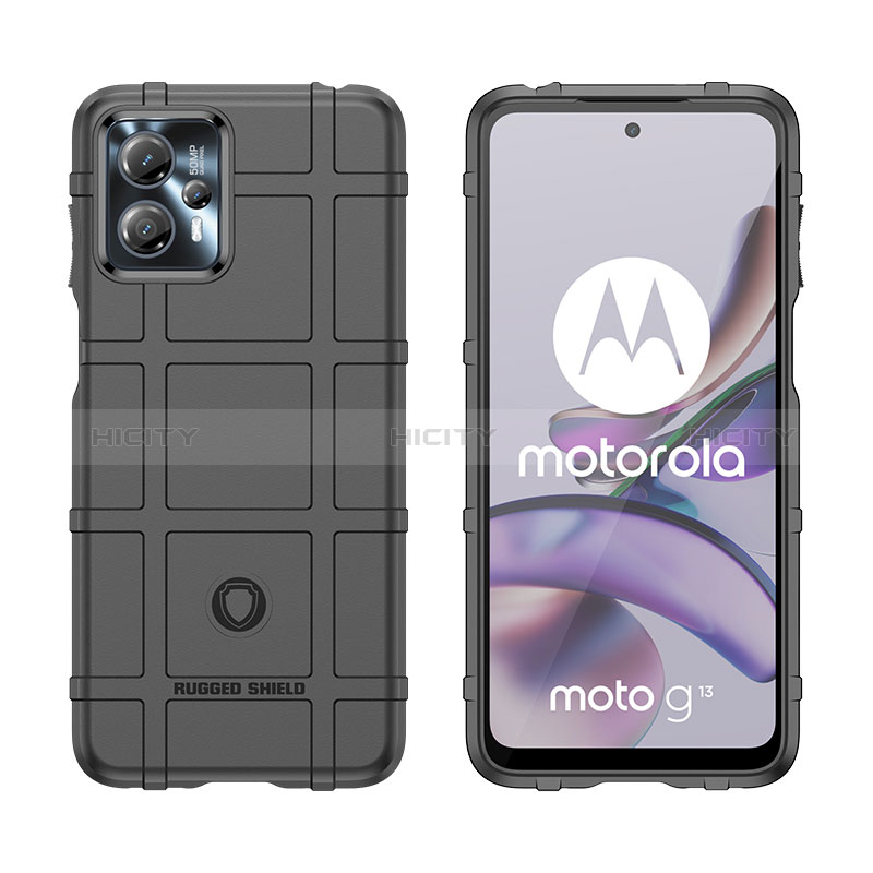 Silikon Hülle Handyhülle Ultra Dünn Flexible Schutzhülle 360 Grad Ganzkörper Tasche J01S für Motorola Moto G13 groß