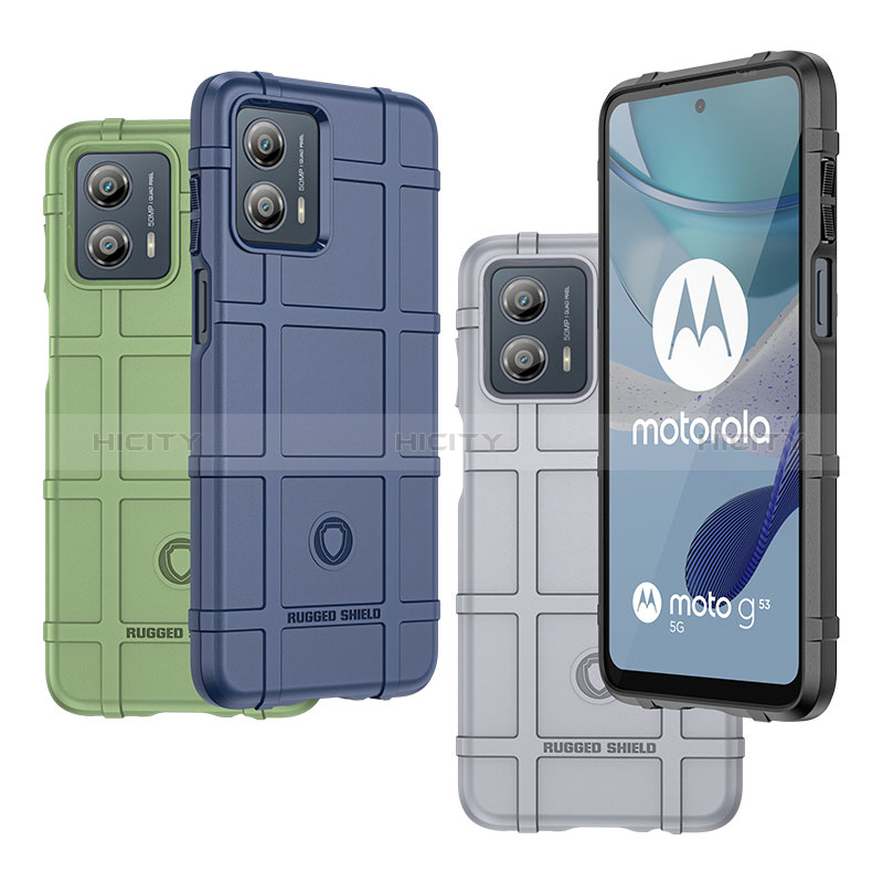 Silikon Hülle Handyhülle Ultra Dünn Flexible Schutzhülle 360 Grad Ganzkörper Tasche J01S für Motorola Moto G53 5G