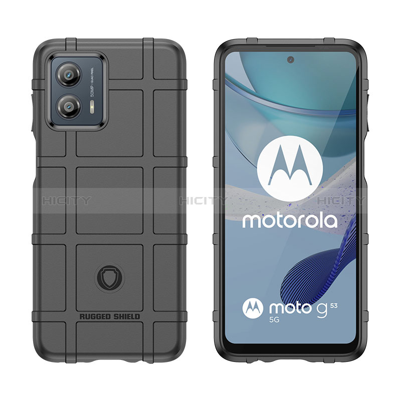 Silikon Hülle Handyhülle Ultra Dünn Flexible Schutzhülle 360 Grad Ganzkörper Tasche J01S für Motorola Moto G53 5G groß