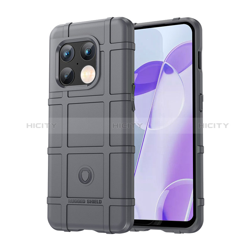 Silikon Hülle Handyhülle Ultra Dünn Flexible Schutzhülle 360 Grad Ganzkörper Tasche J01S für OnePlus 10 Pro 5G Grau Plus