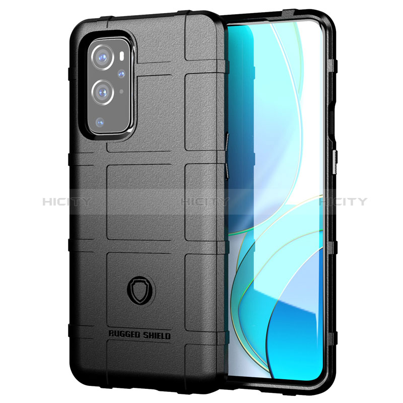 Silikon Hülle Handyhülle Ultra Dünn Flexible Schutzhülle 360 Grad Ganzkörper Tasche J01S für OnePlus 9 Pro 5G Schwarz