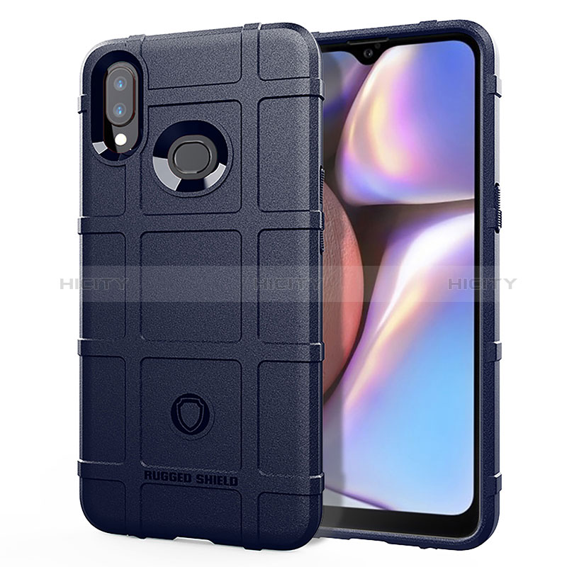 Silikon Hülle Handyhülle Ultra Dünn Flexible Schutzhülle 360 Grad Ganzkörper Tasche J01S für Samsung Galaxy A10s Blau