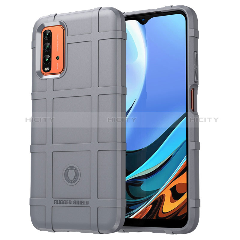 Silikon Hülle Handyhülle Ultra Dünn Flexible Schutzhülle 360 Grad Ganzkörper Tasche J01S für Xiaomi Redmi 9T 4G Grau