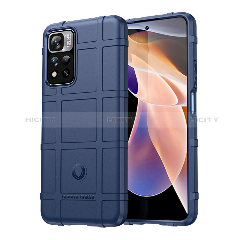 Silikon Hülle Handyhülle Ultra Dünn Flexible Schutzhülle 360 Grad Ganzkörper Tasche J01S für Xiaomi Redmi Note 11 Pro+ Plus 5G Blau Plus