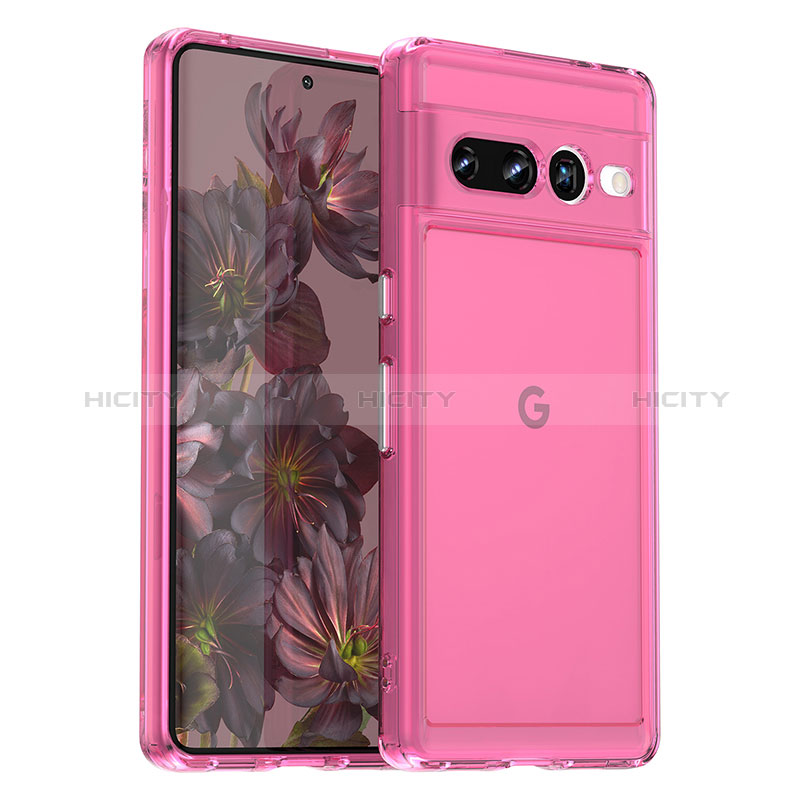 Silikon Hülle Handyhülle Ultra Dünn Flexible Schutzhülle 360 Grad Ganzkörper Tasche J02S für Google Pixel 7 Pro 5G Pink