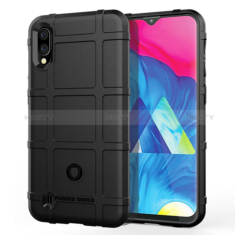 Silikon Hülle Handyhülle Ultra Dünn Flexible Schutzhülle 360 Grad Ganzkörper Tasche J02S für Samsung Galaxy M10 Schwarz Plus