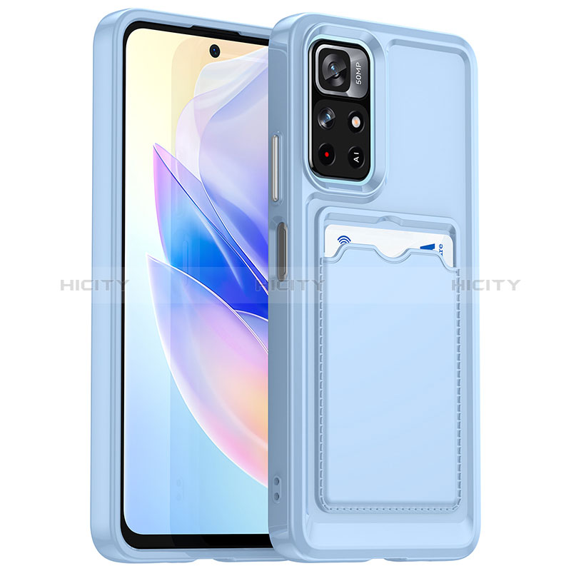 Silikon Hülle Handyhülle Ultra Dünn Flexible Schutzhülle 360 Grad Ganzkörper Tasche J02S für Xiaomi Poco M4 Pro 5G Blau Plus