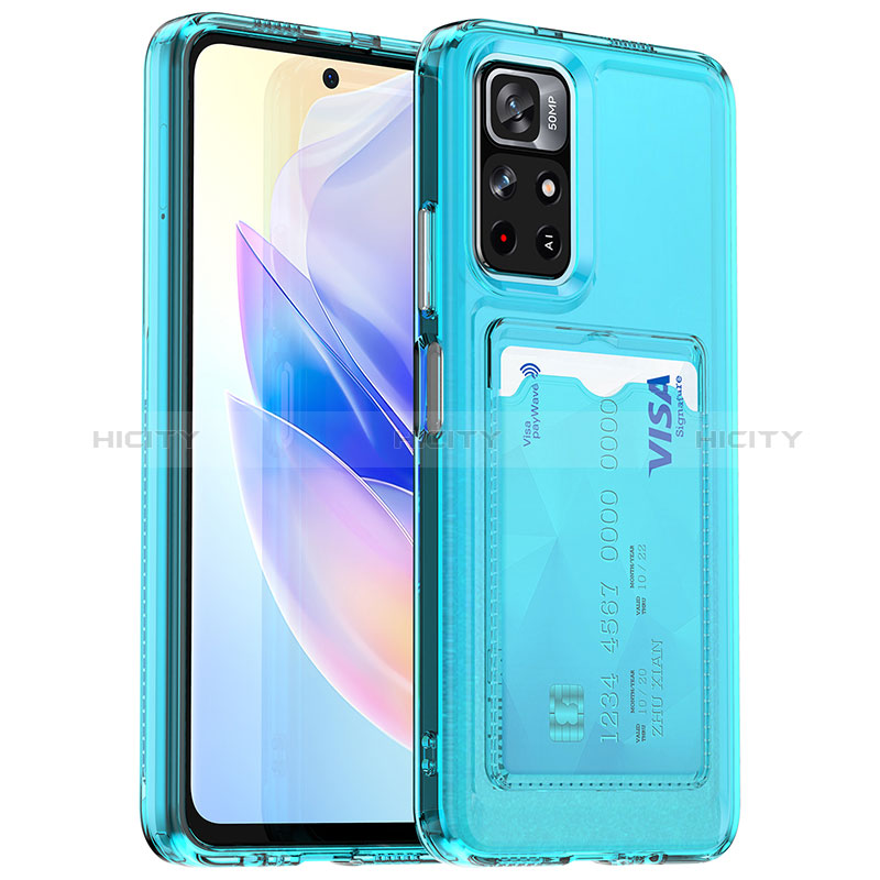 Silikon Hülle Handyhülle Ultra Dünn Flexible Schutzhülle 360 Grad Ganzkörper Tasche J02S für Xiaomi Poco M4 Pro 5G Hellblau