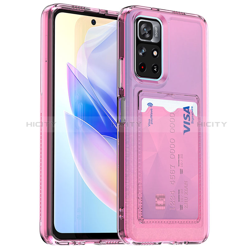 Silikon Hülle Handyhülle Ultra Dünn Flexible Schutzhülle 360 Grad Ganzkörper Tasche J02S für Xiaomi Poco M4 Pro 5G Pink Plus