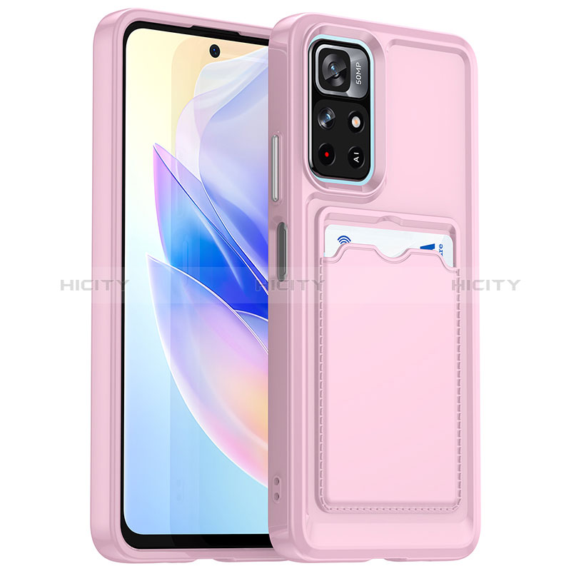 Silikon Hülle Handyhülle Ultra Dünn Flexible Schutzhülle 360 Grad Ganzkörper Tasche J02S für Xiaomi Poco M4 Pro 5G Rosa