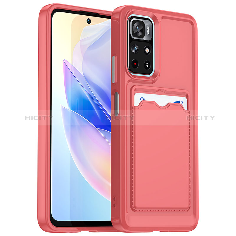 Silikon Hülle Handyhülle Ultra Dünn Flexible Schutzhülle 360 Grad Ganzkörper Tasche J02S für Xiaomi Poco M4 Pro 5G Rot