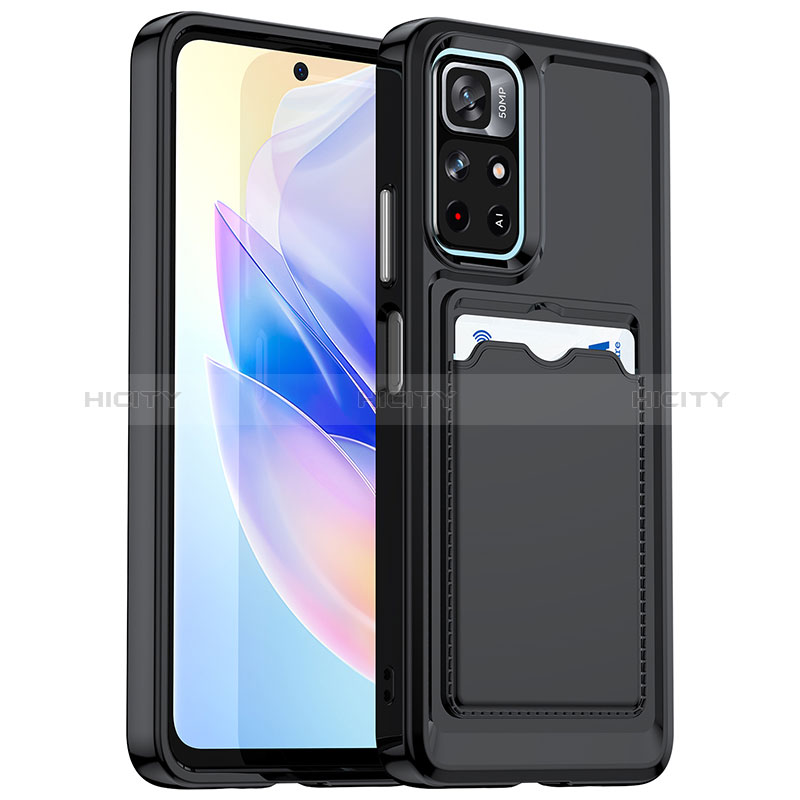 Silikon Hülle Handyhülle Ultra Dünn Flexible Schutzhülle 360 Grad Ganzkörper Tasche J02S für Xiaomi Poco M4 Pro 5G Schwarz