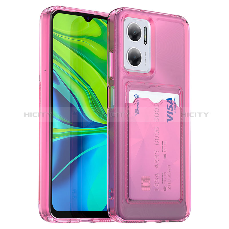 Silikon Hülle Handyhülle Ultra Dünn Flexible Schutzhülle 360 Grad Ganzkörper Tasche J02S für Xiaomi Redmi Note 11E 5G Pink