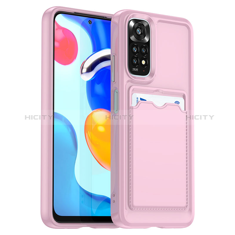 Silikon Hülle Handyhülle Ultra Dünn Flexible Schutzhülle 360 Grad Ganzkörper Tasche J02S für Xiaomi Redmi Note 11S 4G Rosa Plus