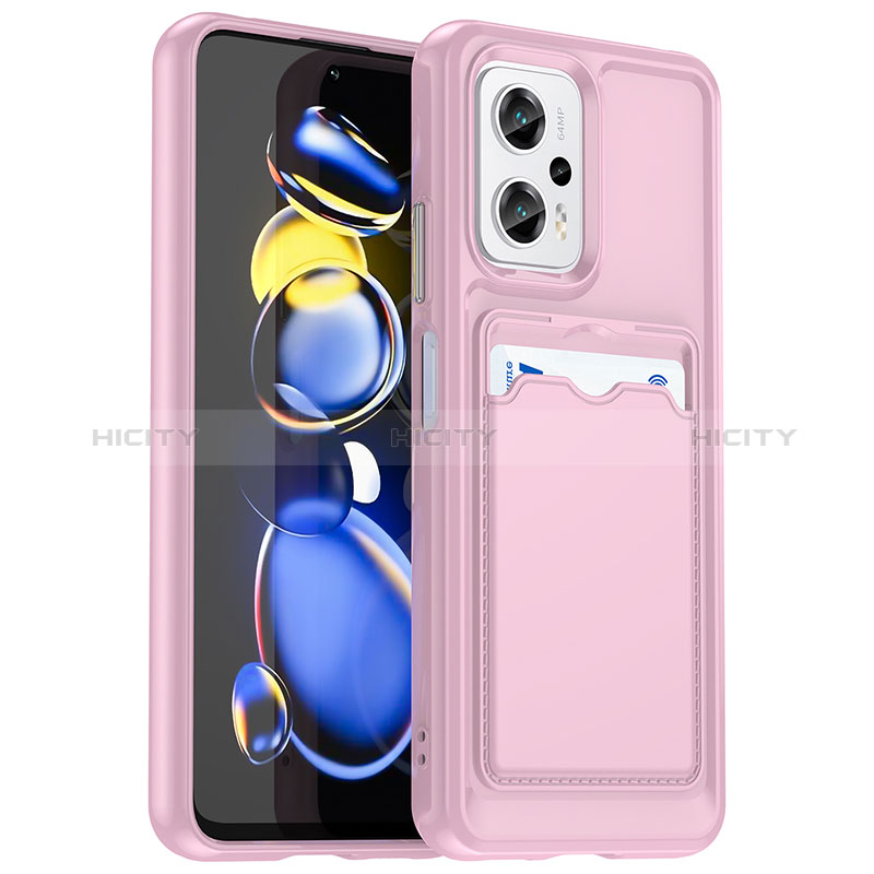 Silikon Hülle Handyhülle Ultra Dünn Flexible Schutzhülle 360 Grad Ganzkörper Tasche J02S für Xiaomi Redmi Note 11T Pro 5G Rosa Plus