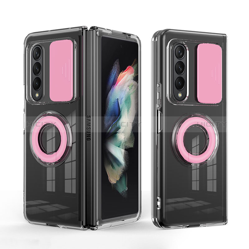 Silikon Hülle Handyhülle Ultra Dünn Flexible Schutzhülle 360 Grad Ganzkörper Tasche MJ1 für Samsung Galaxy Z Fold3 5G Rosa Plus