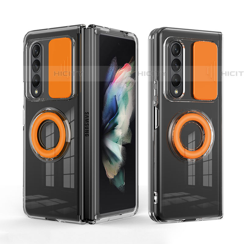 Silikon Hülle Handyhülle Ultra Dünn Flexible Schutzhülle 360 Grad Ganzkörper Tasche MJ1 für Samsung Galaxy Z Fold4 5G Orange Plus