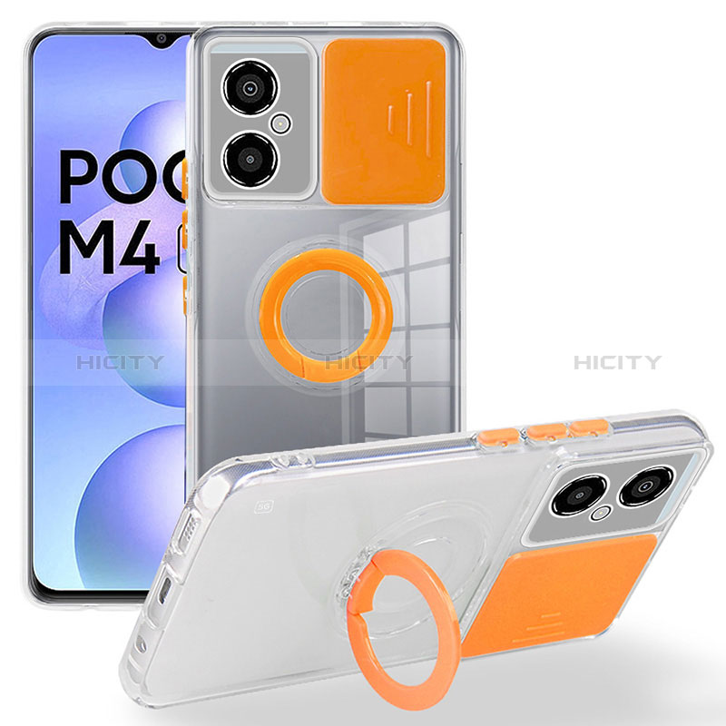Silikon Hülle Handyhülle Ultra Dünn Flexible Schutzhülle 360 Grad Ganzkörper Tasche MJ1 für Xiaomi Poco M4 5G Orange