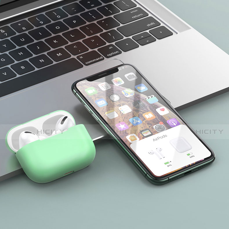 Silikon Hülle Handyhülle Ultra Dünn Flexible Schutzhülle 360 Grad Ganzkörper Tasche S01 für Apple AirPods Pro