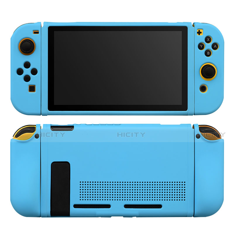 Silikon Hülle Handyhülle Ultra Dünn Flexible Schutzhülle 360 Grad Ganzkörper Tasche S01 für Nintendo Switch Hellblau