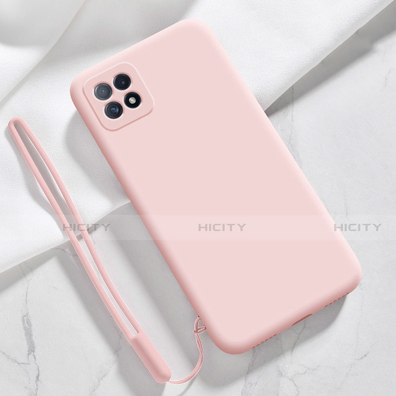 Silikon Hülle Handyhülle Ultra Dünn Flexible Schutzhülle 360 Grad Ganzkörper Tasche S01 für Oppo Reno4 SE 5G Rosa