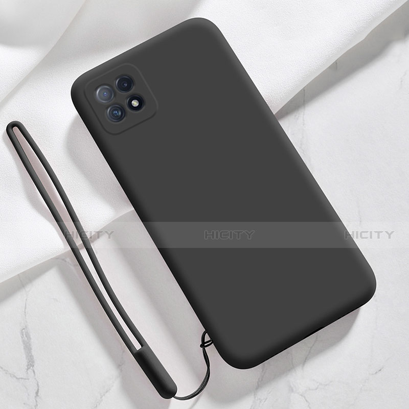 Silikon Hülle Handyhülle Ultra Dünn Flexible Schutzhülle 360 Grad Ganzkörper Tasche S01 für Oppo Reno4 SE 5G Schwarz