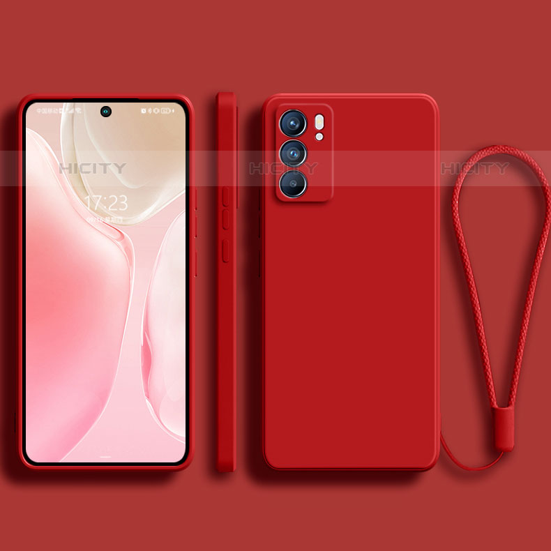 Silikon Hülle Handyhülle Ultra Dünn Flexible Schutzhülle 360 Grad Ganzkörper Tasche S01 für Oppo Reno6 5G Rot