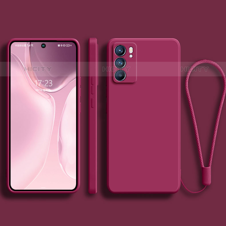 Silikon Hülle Handyhülle Ultra Dünn Flexible Schutzhülle 360 Grad Ganzkörper Tasche S01 für Oppo Reno6 Pro 5G India Pink Plus