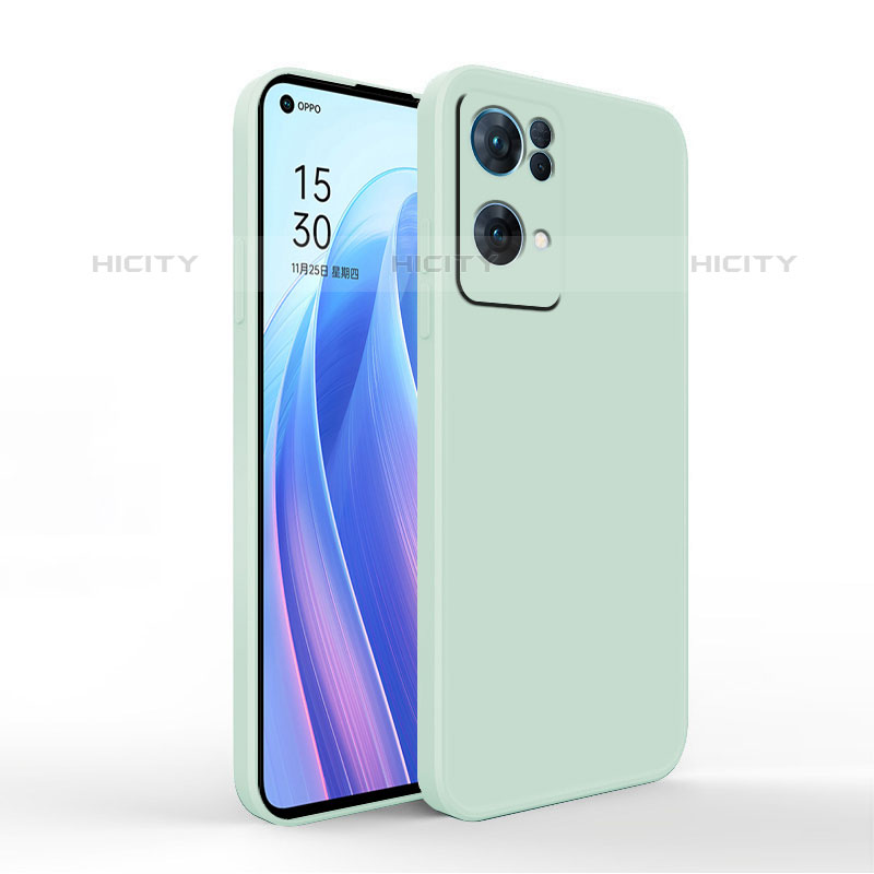 Silikon Hülle Handyhülle Ultra Dünn Flexible Schutzhülle 360 Grad Ganzkörper Tasche S01 für Oppo Reno7 Pro 5G Minzgrün