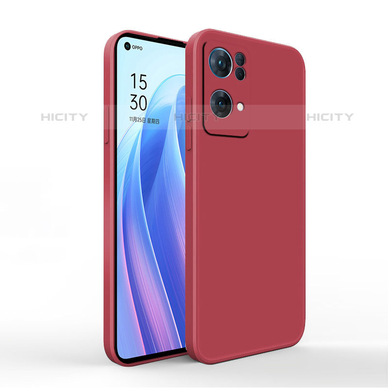 Silikon Hülle Handyhülle Ultra Dünn Flexible Schutzhülle 360 Grad Ganzkörper Tasche S01 für Oppo Reno7 Pro 5G Rot