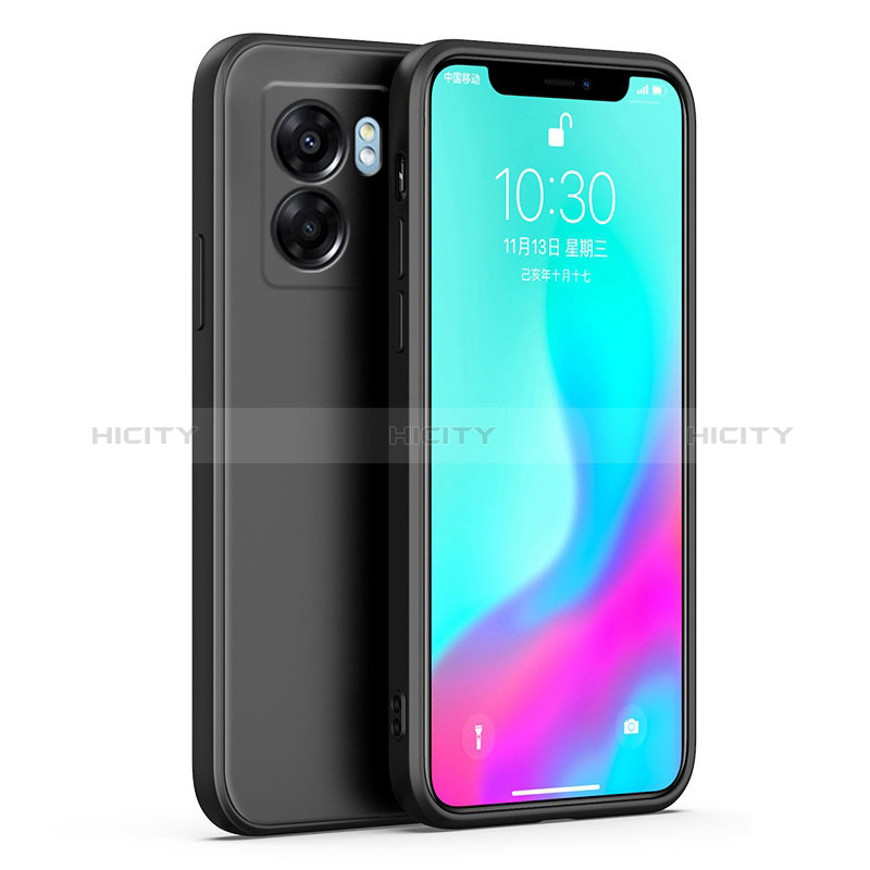 Silikon Hülle Handyhülle Ultra Dünn Flexible Schutzhülle 360 Grad Ganzkörper Tasche S01 für Realme Q5i 5G Schwarz Plus