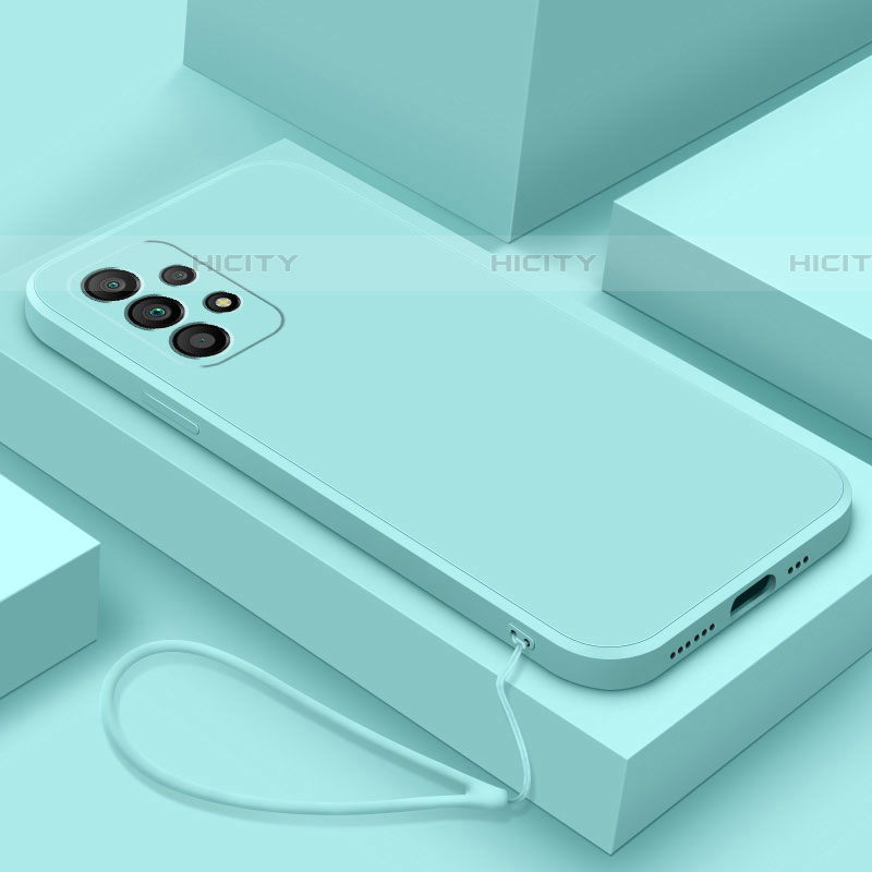 Silikon Hülle Handyhülle Ultra Dünn Flexible Schutzhülle 360 Grad Ganzkörper Tasche S01 für Samsung Galaxy A52 4G Cyan Plus