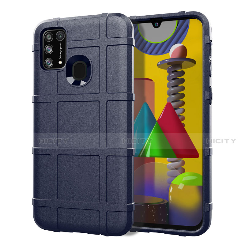 Silikon Hülle Handyhülle Ultra Dünn Flexible Schutzhülle 360 Grad Ganzkörper Tasche S01 für Samsung Galaxy M31 Prime Edition Blau