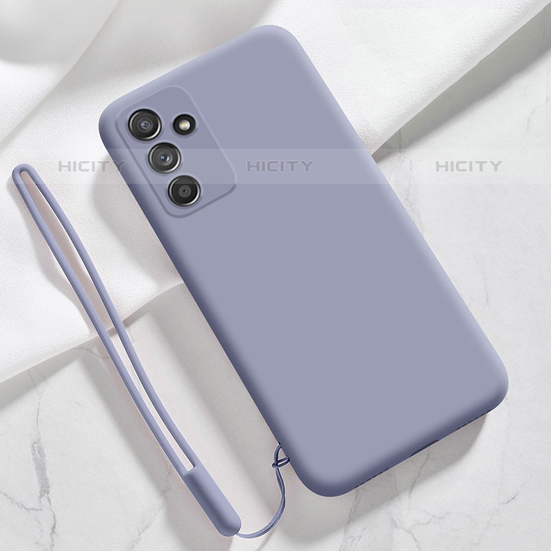 Silikon Hülle Handyhülle Ultra Dünn Flexible Schutzhülle 360 Grad Ganzkörper Tasche S01 für Samsung Galaxy M52 5G Lavendel Grau